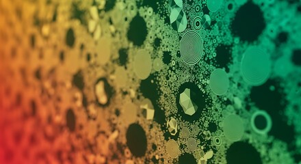 Vibrant Microscopic Universe of Geometric Patterns and Crystalline Forms on a Gradient Background