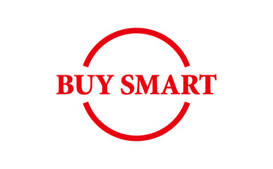 BUY SMART - Red Rubber Stamp with text BUY SMART
