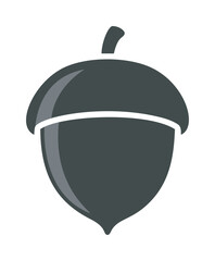 Acorn vector simple black silhouette isolated on white background — stock vector