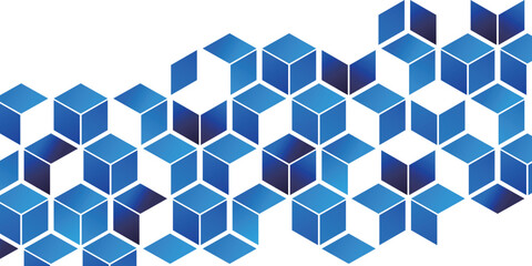 青　立体　幾何学　模様　背景