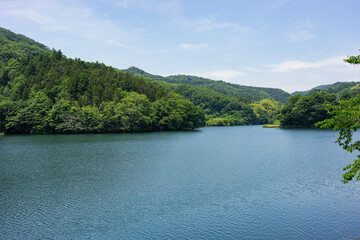 夏の山梨県上野原市にある大野貯水池