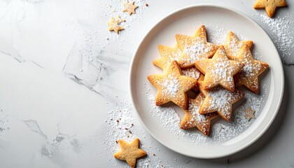 Star shaped cookies on plate
