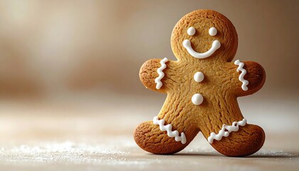 Gingerbread man cookie with icing decoration