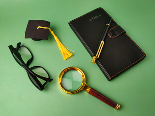 Collection of items associated with education and study, suggesting a general theme of learning or academia