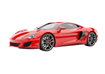 Obraz premium A sleek, red sports car showcases automotive design and speed