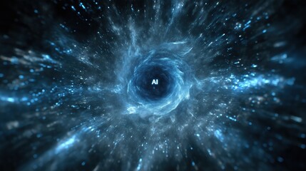 A Cosmic Journey through Artificial Intelligence: Exploring the Depths of AI in a Stunning Galactic Environment of Light and Energy