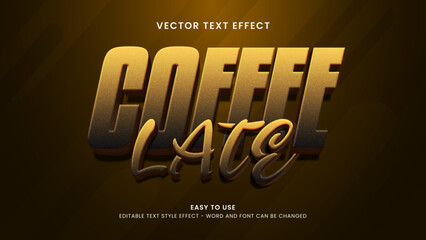 coffee late editable text effect 3d vector