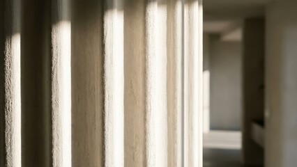 Morning sun stripes on interior wall