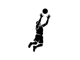 Silhouette of a man jumping and running in dynamic sports action