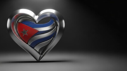 Heart shape with the flag of cuba inside. Symbol of love for the country of cuba.