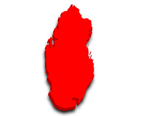 Qatar map, 3d Map of Qatar country with color. State of Qatar, Middle East