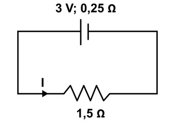 Simple Electrical Circuit With Battery, 1.5 Ohm Resistor, And Diode Symbol For Educational Use