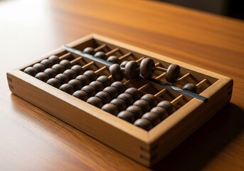 Vintage abacus calculator, a symbol of mathematical heritage and skill