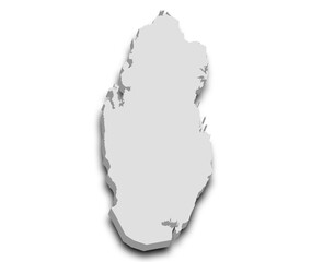 Qatar map, 3d Map of Qatar country with color. State of Qatar, Middle East