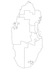 Qatar map, High detailed illustration map - outline Qatar map