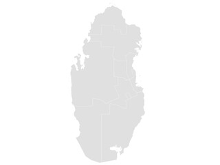 Qatar map, Qatar administrative map. municipality map of Qatar, blank Map, empty map of Qatar