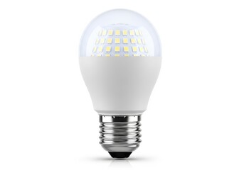 Energy efficient light emitting diode lamp photographed against a clean white background