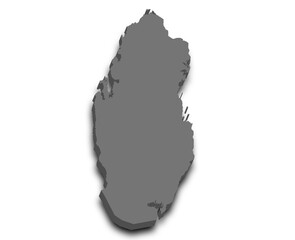 Qatar map, 3d Map of Qatar country with color. State of Qatar, Middle East