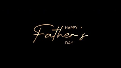 Happy fathers day in gold font suitable for greeting cards, social media posts, posters, banners, and any fathers day related designs.
