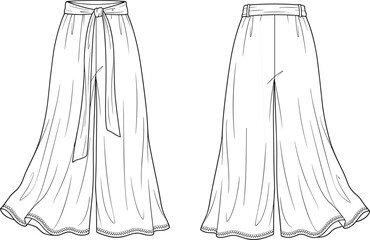 Women's technical fashion flat sketch template: V-neck maxi dress with braided criss-cross straps, low scoop back, a-line silhouette, front and back view, apparel vector.