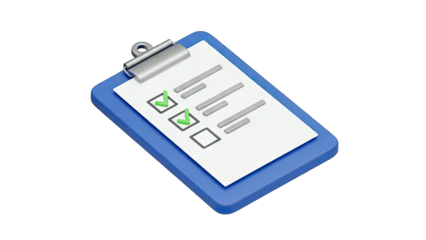 Clipboard with Checklist: Task Completed Concept