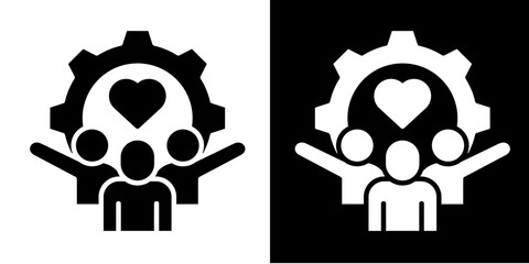 Organizational Harmony Icon Set White Style Collection
