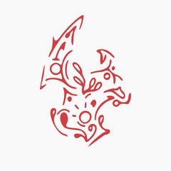abstract fire vector design on white background