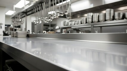 Commercial kitchen countertop and equipment