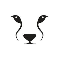 simple silhouette of cute face of baby cheetah