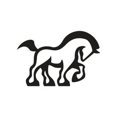 simple silhouette of elegant horse walking