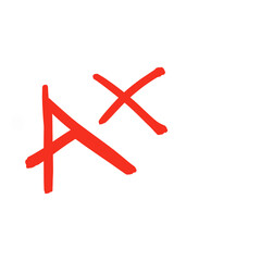 Obraz premium Exam score grade result A plus, hand drawn doodle test grade A plus isolated on transparent background