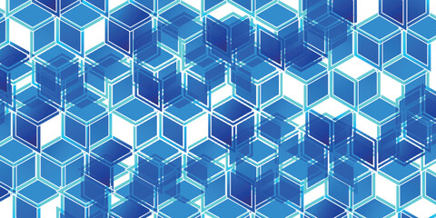 青　立体　幾何学　模様　背景