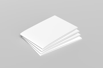 Minimal Catalog Mockup with Blank Covers in Perspective View