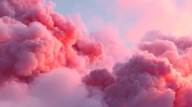 Pink clouds in the sky