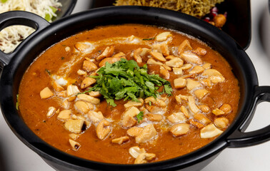 Kaju Curry a rich, creamy, vegetarian Indian dish with roasted cashews in a spiced tomato and onion-based gravy