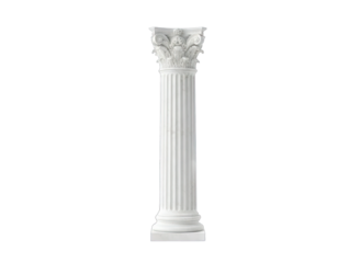 White Corinthian Column Isolated on White Background