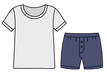 Naklejka premium Men’s Undershirt and Trunks Underwear Set Illustration