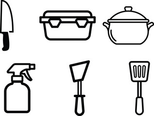Essential kitchen utensil collection featuring diverse cooking and food preparation equipment