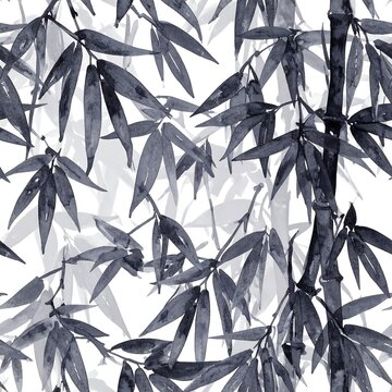 Gray bamboo leaves pattern