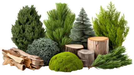 Assorted Greenery and Natural Elements for Floral Arrangement and Decoration