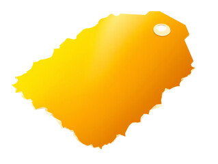 Yellow Torn Label With Hole on a Transparent Background