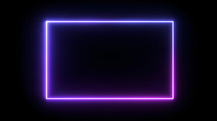 Neon rectangle with gradient glow from purple to pink on a black background, ideal for tech UI, sci-fi overlays, digital art, and modern presentation visuals.