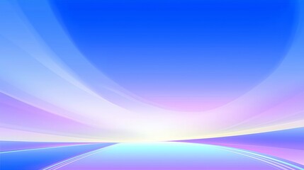 Naklejka premium Abstract gradient background with flowing light curves and soft color transitions from blue to pink and white.