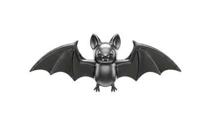 Cute Bat with Wings Spreading on White Background