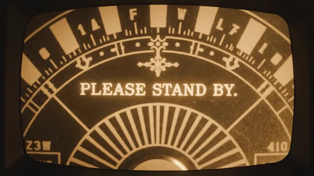 Vintage TV Screen with Please Stand By and Old Radio Tuning Dial Test Pattern