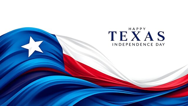Happy Texas Independence Day with the Texas flag waving majestically.