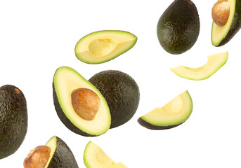 Falling Avocado Cutout, Full Depth Of Field.