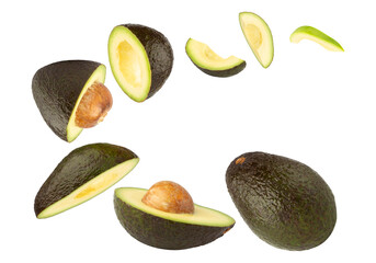 Falling Avocado Cutout, Full Depth Of Field.