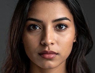 Intense Gaze of a Young Woman.