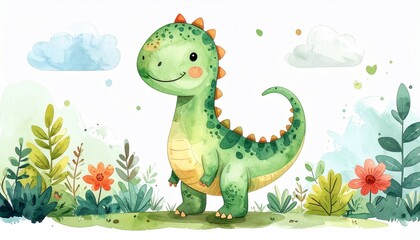 Obraz premium Cute Dino in Nature.